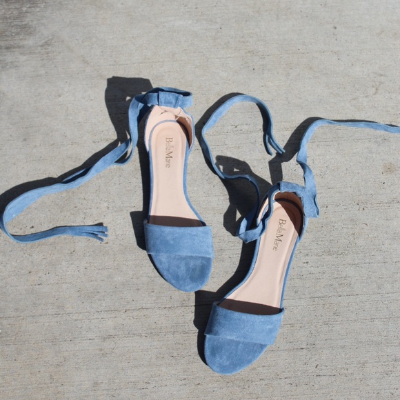 🚨LAST PAIR//The Laurel// Ash blue lace up Sandal - Picture 7 of 8